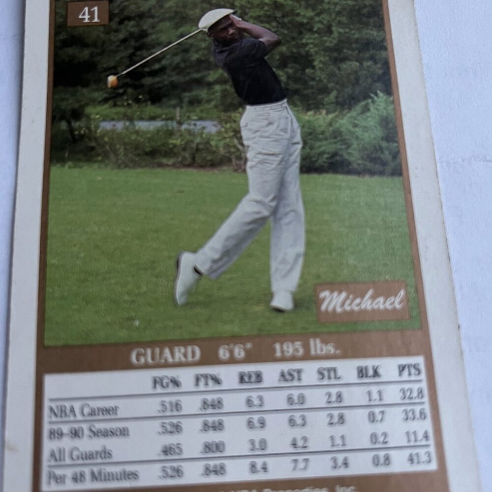 Michael Jordan Basketball #23 Chicago Bulls Vintage Card on Front-Back MJ Golf - Picture 5 of 5